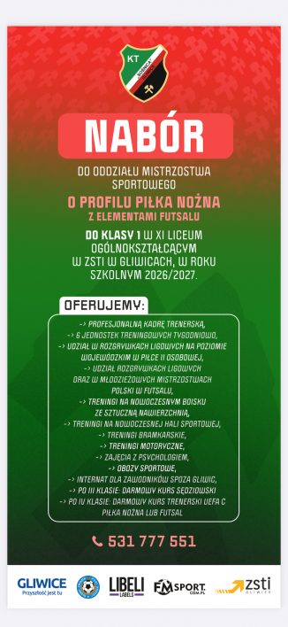 Nabór do oddziału mistrzostwa sportowego o profilu piłka nożna z elementami futsalu w XI Liceum Ogólnokształcącym w ZSTI